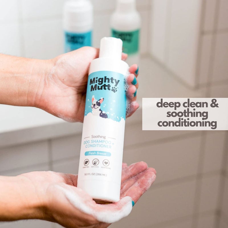 Mighty Mutt Soothing Dog Shampoo and Conditioner â€“ Pet Friendly | Deodorizes Smelly Dogs | Detangles | Natural, Hypoallergenic & Anti-Itch Dog Shampoo Sensitive Skin â€“ Fresh Breeze | 9 fl oz - Image 4